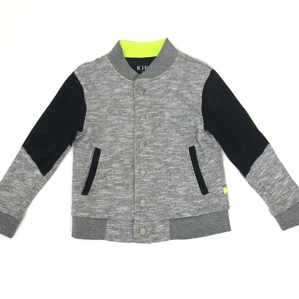 Kind is Cool Gray & Black Snap Up Jacket
